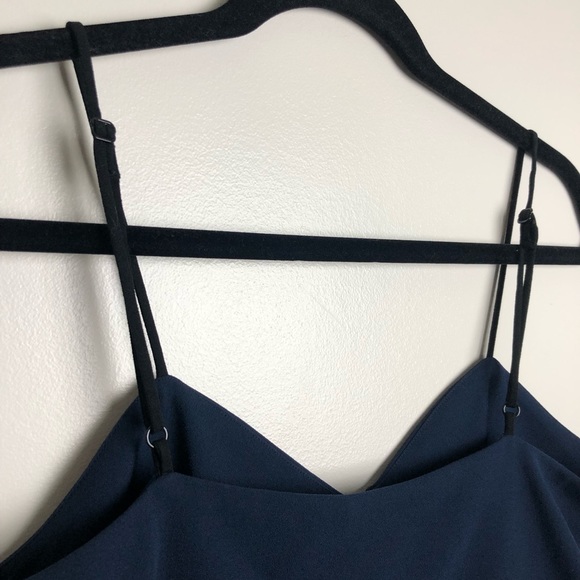 JONATHAN SIMKHAI Blue Button Front Embroidered Crepe Cropped Tank Top - Picture 6 of 8